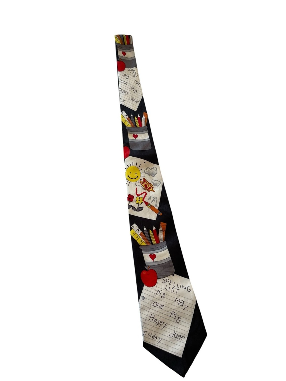 Steven Harris Teacher Novelty Tie Apple Pencil School Spelling Fun